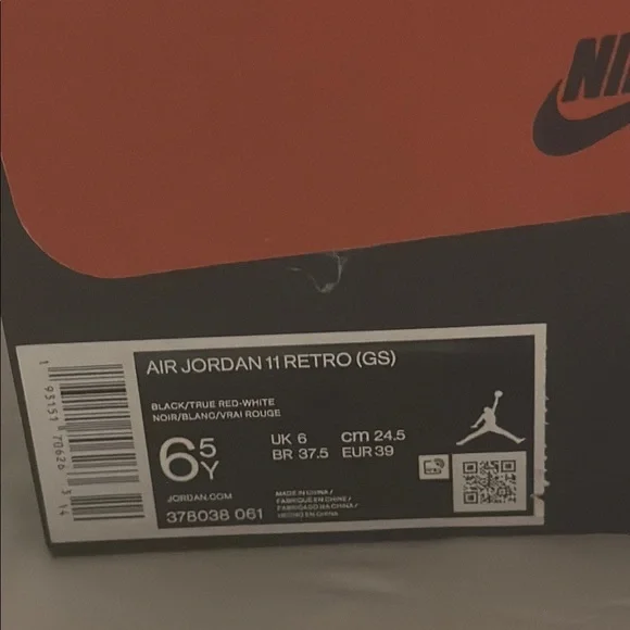 Air Jordan 11 Retro Black and Red Sneakers - Picture 2 of 7